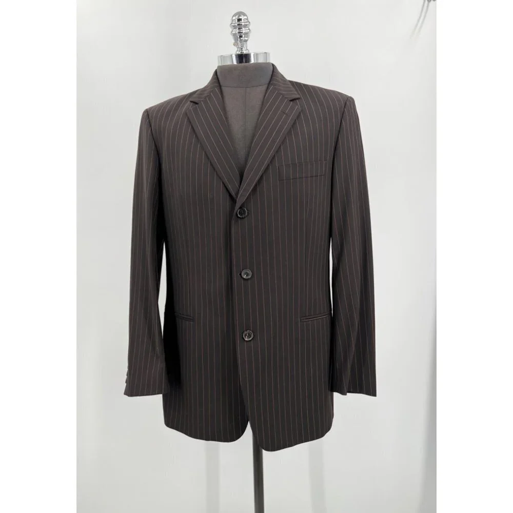 Hugo Boss Mafia 30s Look Pinstripe Brown Blazer Size 42R